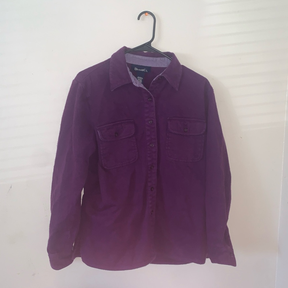 Denim&Co Rich Purple Button Up Jacket Size Small
